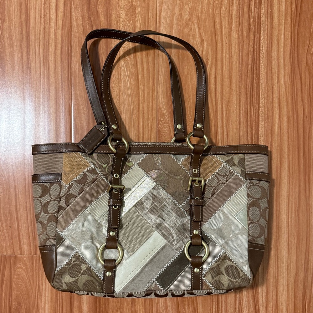 Coach Patchwork Brown Tote Bag